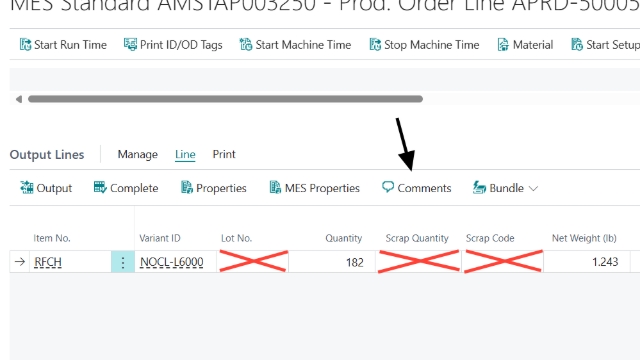 <p>Make sure the quantity in the output line is correct, if there are multiple output lines make sure they add up the amount that is needed for the job.</p><p>Do not add anything else into the output lines.</p><p>If needed you can add a comment, to explain why you had so much scrap or that you pulled product from stock.</p>