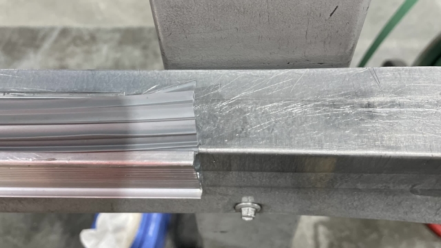 <p>Double check that the rubber is an even length on the other side, making sure that it is the correct length. The rubber should be the same length as the bottom rail.</p>