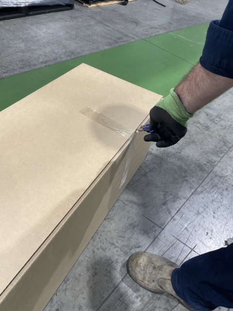 <p>Cut open the roller door.</p>