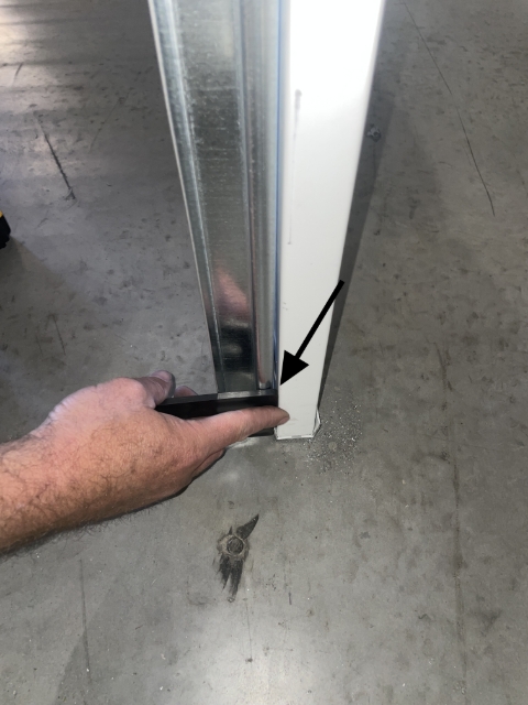 <p>Using your 5mm spacer, place the spacer flush with the channel and place the track flush with the spacer on the lock side.</p>