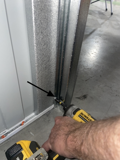 <p>Place one screw to the bottom of the track, where you marked 50mil.</p><p></p><p>Screw Hex 12-14-20 Metal C3</p><p>SCHEX121420C3MTL</p>