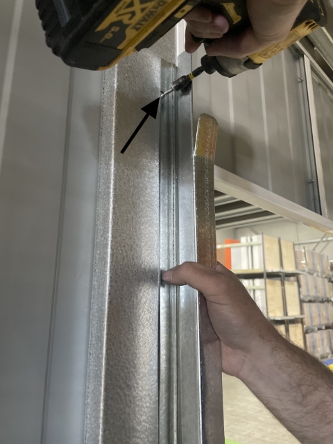 <p>Place one screw to the top of the track, where you marked 50mil.</p><p>Ensure the screw is not over the edge of track.</p><p></p><p>Screw Hex 12-14-20 Metal C3</p><p>SCHEX121420C3MTL</p>