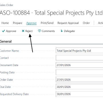 <p>Talk to person who submitted the order before rejecting it, as it may be a quick fix</p><p>e.g. adding in the name and phone number. Rejecting a sales order opens it up again and will have to go through the entire process again.</p><p></p><p>Click reject.</p><p>Leave comment on why you are rejecting the sales order and send an email, text or phone call asking to change the date, add a phone number or any other changes that need to be made.</p>