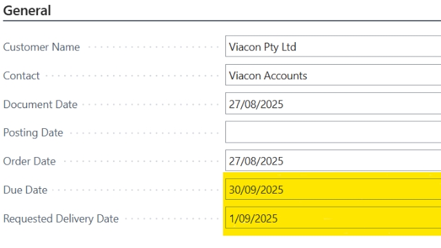 <p>Check the due date, if it doesn't match the sales order, change it</p>