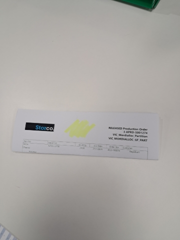 <p>Mark the zinc channel ticket with highlighter.</p>