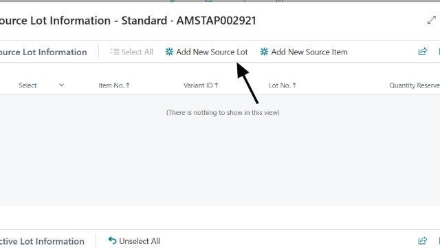 <p>Click on Add New Source Lot.</p>