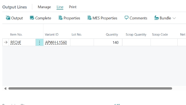<p>Once you click output, an output line will appear with the amount you need for the job.</p>