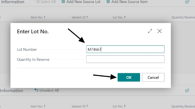 <p>Click on Add New Source Lot.</p><p>Add in your coil number.</p><p>You will find your coil number on your coil.</p><p>After adding the coil number, click OK.</p><p>Repeat for multiple coils.</p>