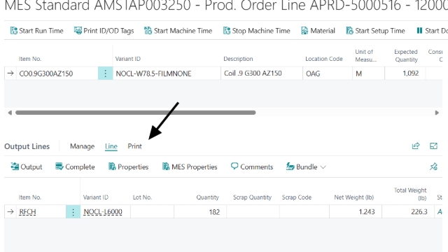 <p>To print a sticker, scroll down to the output line and click print.</p>