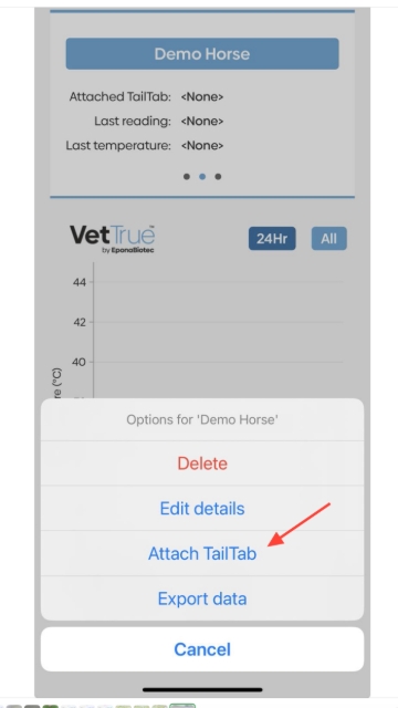<ul><li>Click on 'Attach TailTab'</li></ul>