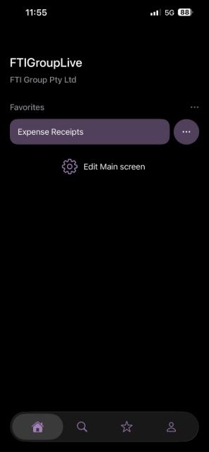 <p><span style="font-size: 20px; line-height: 1.4;">On the home screen, select "Expense Receipts"</span></p>