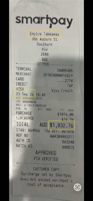 <p><span style="font-size: 20px; line-height: 1.4;">Upload/take a picture of the receipt.</span></p><p><span style="font-size: 20px; line-height: 1.4;">The app will automatically extract some information (description, date, payment amount).</span></p><p></p><p></p>