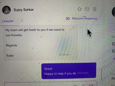 <p>If the conversation warrants restarting the conversation click resume sequence</p>