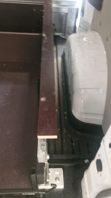 <p>Next, place the plywood piece on top of the drawer side, line it up flush with the edges, and drill through the ply into the drawer side.</p>