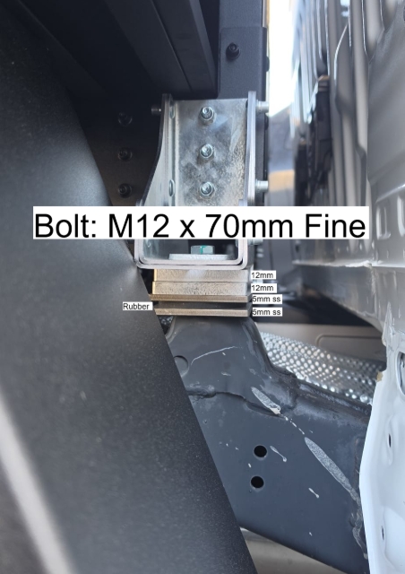 <p>Toyota Hilux DC Front</p><p>Distance to the front of the chassis: 79.9mm</p><p>Bolt Hole: Second from the outside</p><p></p><p></p><p></p>