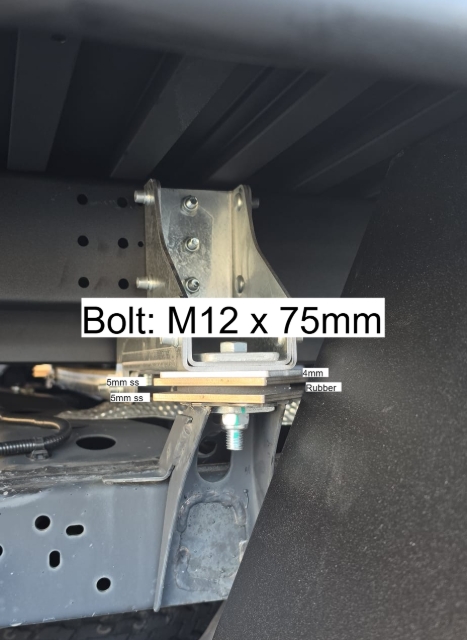<p>Toyota Hilux DC Middle</p><p>Distance to the front of the chassis: 867.9mm</p><p>Bolt Hole: Third Outside hole.</p>