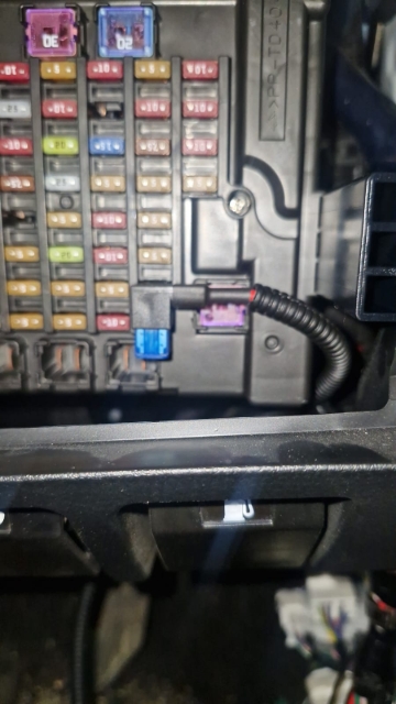 <p>Fuse blade in the slot.</p>