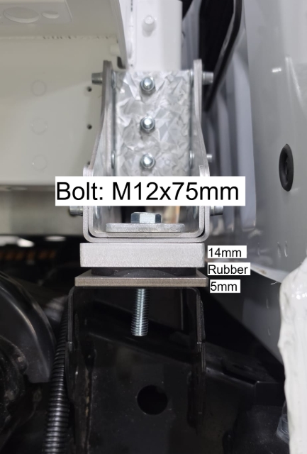 <p>Ranger DC Front.</p><p>Distance from the front of the chassis: 28.9mm</p><p>Hole's position on the crossmember: First hole from outside.</p>