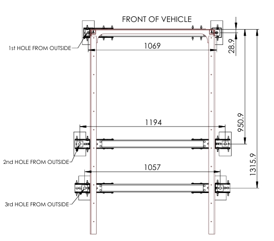 <p>Diagram for hole location</p>