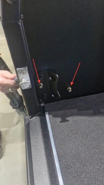 <p>Fit the Fuel filler bracket to the spot shown using huckbolts.</p>