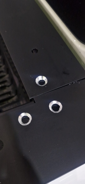 <p>Countersink the holes at the front of the side rails and on the sides of the front crossmember.</p>