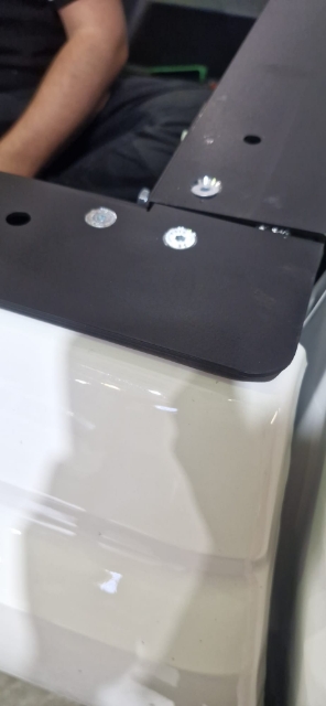 <p>Fit the side rails and front crossmember to the front mounts using:</p><p>Screw CSK CAP, M8x25, x6</p><p>WASHER, FLAT, M8, x6<br>NUT, HEX, NYLOC, M8, x6</p><p></p>