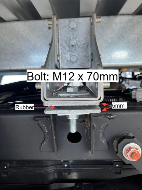 <p>Triton/Navara SC Third from front</p><p>Distance to the front of the chassis: 1722.8mm</p><p>Bolt Hole: Second hole from Outside</p>