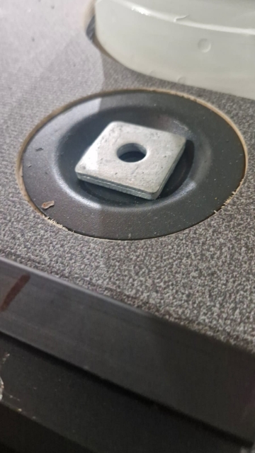 <p>Place the spacers in the tie-down point areas.</p>