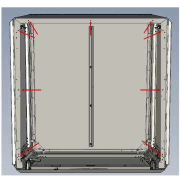 <p>Bolt positions for mounting the canopy to the fitting kit.</p>