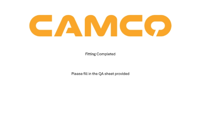 <p>Please fill out the hard copy QA sheet included with the product you got.</p><p>Once filled out, please send it back to</p><p><a target="_blank" rel="noopener noreferrer nofollow" href="mailto:charl@camcoindustries.co.nz">charl@camcoindustries.co.nz</a></p><p>If you have issues with instructions and need assistance, please contact.</p><p><a target="_blank" rel="noopener noreferrer nofollow" href="mailto:roman@camcoindustries.co.nz">roman@camcoindustries.co.nz</a></p><p>+64 21 349 001</p><p> </p><p>If the hard copy does not arrive, please contact us.</p><p><a target="_blank" rel="noopener noreferrer nofollow" href="mailto:charl@camcoindustries.co.nz">charl@camcoindustries.co.nz</a></p><p>0800 663 500</p>