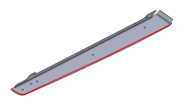 <p>Install the D-TYPE rubber (RS106728) seal to each of the side rails as shown.</p>