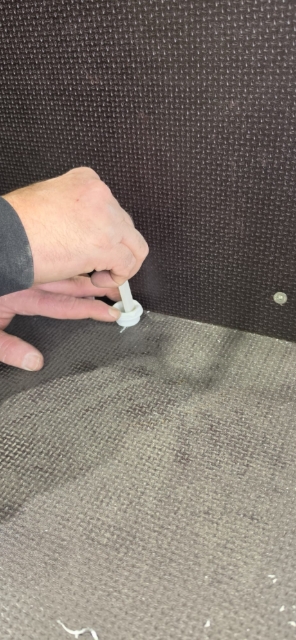 <p>Draw a circle using the bung for the spot to drill.</p>