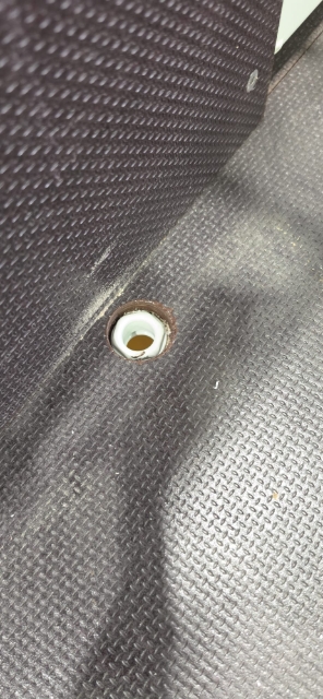 <p>Fit the bung into the hole and screw the other part on underneath.</p>