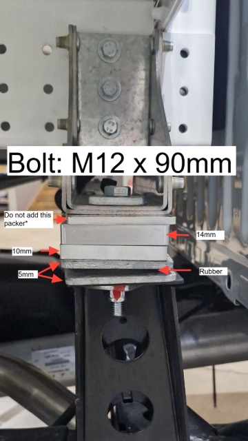 <p>D-max/BT-50 SC Front</p><p>Distance from the front of the chassis: 96.9mm</p><p>Bolt Hole: First hole from the outside</p>