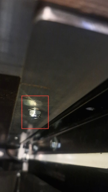 <p>Place a M6 nyloc on each of the bolts and tighten.</p>