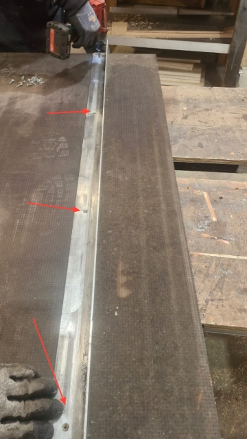 <p>Once the ply and angled alloy have been cut to the right fitting length. Refit the angled alloy to the ply.</p>