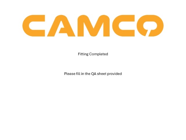 <p>Please fill out the hard copy QA sheet included with the product you got.</p><p>Once filled out, please send it back to</p><p><a target="_blank" rel="noopener noreferrer nofollow" href="mailto:charl@camcoindustries.co.nz">charl@camcoindustries.co.nz</a></p><p>If you have issues with instructions and need assistance, please contact.</p><p><a target="_blank" rel="noopener noreferrer nofollow" href="mailto:roman@camcoindustries.co.nz">roman@camcoindustries.co.nz</a></p><p>+64 21 349 001</p><p> </p><p>If the hard copy does not arrive, please contact us.</p><p><a target="_blank" rel="noopener noreferrer nofollow" href="mailto:charl@camcoindustries.co.nz">charl@camcoindustries.co.nz</a></p><p>0800 663 500</p>