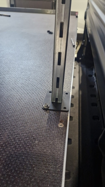 <p>Mount the leg onto the drawer floor using hex tec screws.</p>