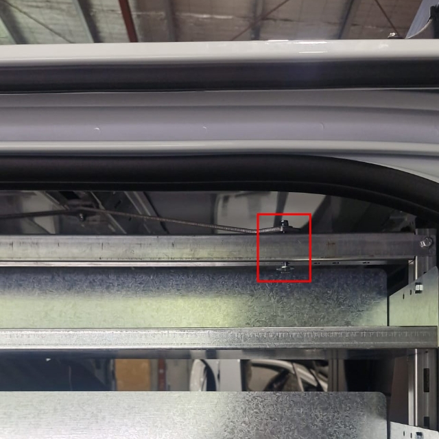 <p>Bolt the straps to the railing.</p>