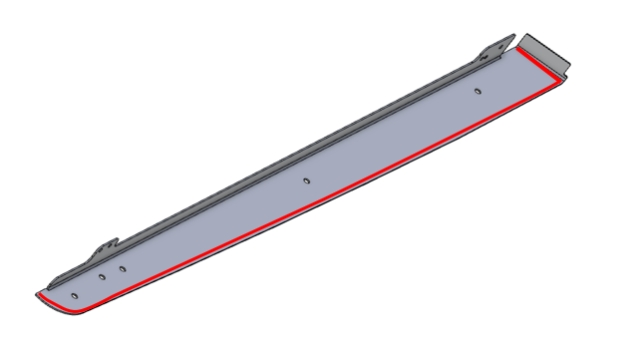 <p>Install the D-TYPE rubber (RS106728) seal to each of the side rails as shown.</p>