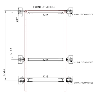<p>Use this diagram for the distances and hole locations.</p>