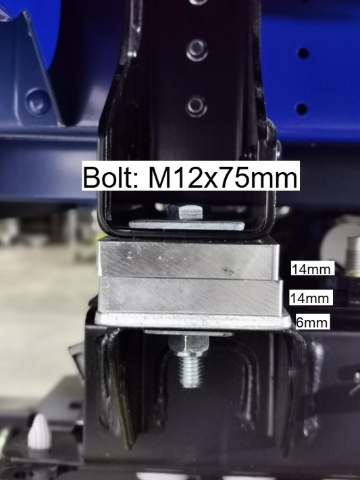 <p>Ranger EC Back</p><p>Distance from the front of the chassis: 1728.2mm</p><p>Hole's position on the crossmember: Most outside hole.</p>