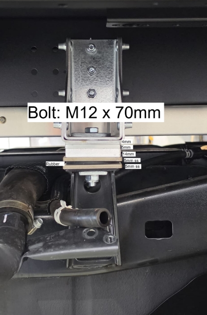 <p>Distance From Front: 867.9mm</p><p>3rd hole from outside</p>