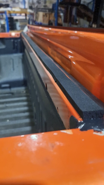 <p>Fit a strip of 19x9 foam tape along the front side of the wellside.</p>