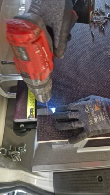 <p>Measure 30mm from the bottom of the smaller ply and 30mm on the main ply for the first hole. Then drill every 200mm till the end.</p>