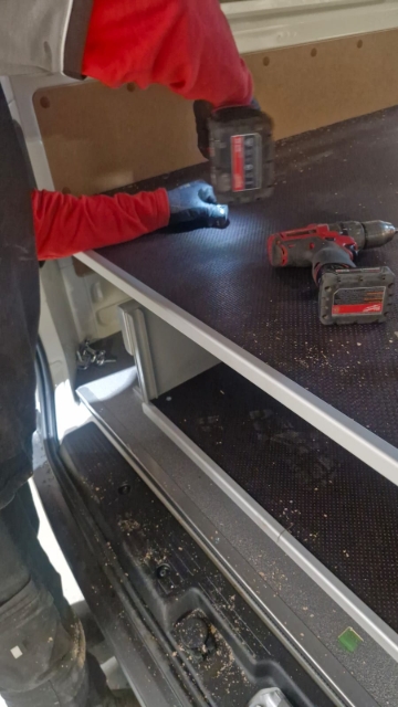 <p>Bolt the false floor to the drawer</p>