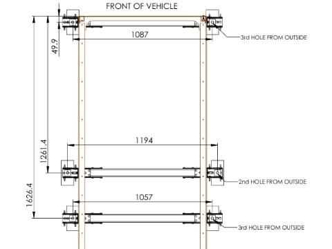 <p>Use this diagram for the distances and hole locations.</p>
