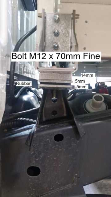 <p>TRITON EC FRONT</p><p>Distance from the front of the chassis: 49.9mm</p><p>Hole's position on the crossmember: Third hole from the outside</p>