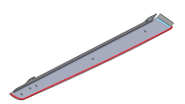 <p>Install the D-TYPE rubber (RS106728) seal to each of the side rails as shown.</p><p><strong>RED</strong> - Ensure the rubber goes end to end to prevent any gaps</p><p><strong>BLUE</strong> - Install this rubber after the red has been installed</p>