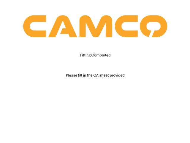 <p>Please fill out the hard copy QA sheet included with the product you got.</p><p>Once filled out, please send it back to</p><p><a target="_blank" rel="noopener noreferrer nofollow" href="mailto:charl@camcoindustries.co.nz">charl@camcoindustries.co.nz</a></p><p></p><p>If the hard copy does not arrive, please contact us.</p><p><a target="_blank" rel="noopener noreferrer nofollow" href="mailto:charl@camcoindustries.co.nz">charl@camcoindustries.co.nz</a></p><p>0800 663 500</p>